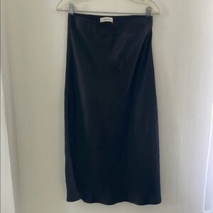 Sleek Black Satin Skirt by Aritzia